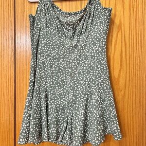 Green Polka Dot Sleeveless Romper